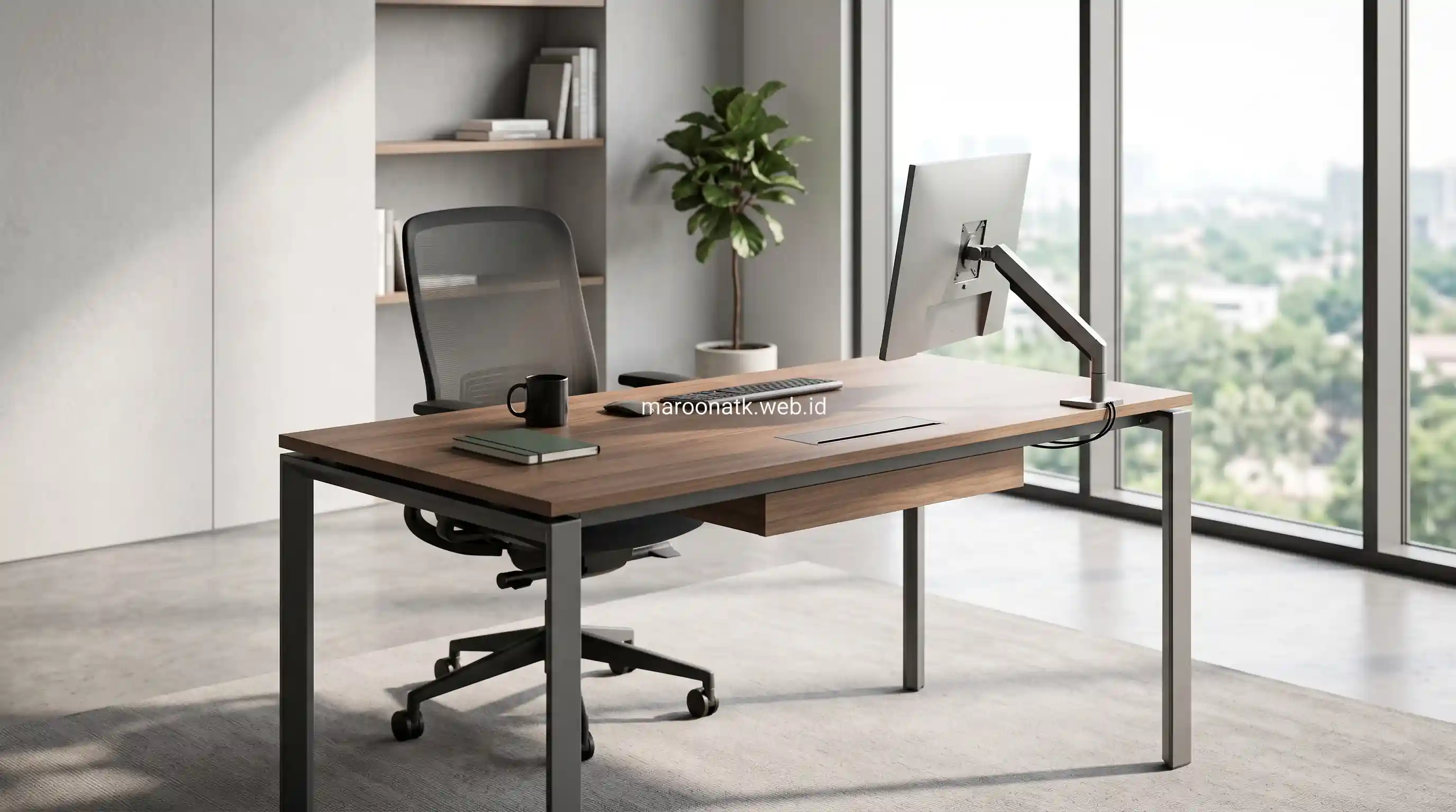 Layout Meja Kerja Minimalis Hemat Ruang untuk Kantor B2B