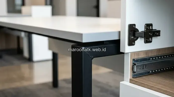 Meja kantor custom berbahan kayu solid yang awet untuk kebutuhan pengadaan furniture kantor